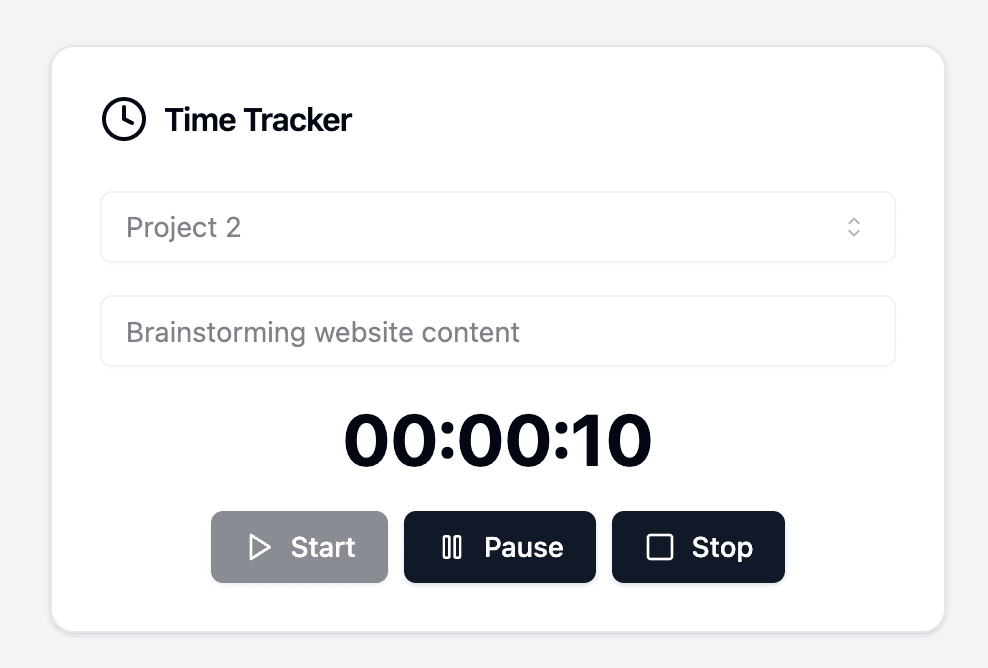 Time Tracker Widget